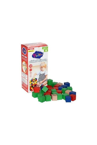 Playwood  Ahşap Sihirli Küpler 100 Parça 359 - Renkli Renk