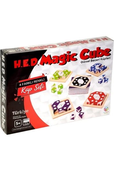 Amazeus Hed 557 Hobi Zeka Magic Cube- Görsel Beceri Küpleri - Renkli Renk