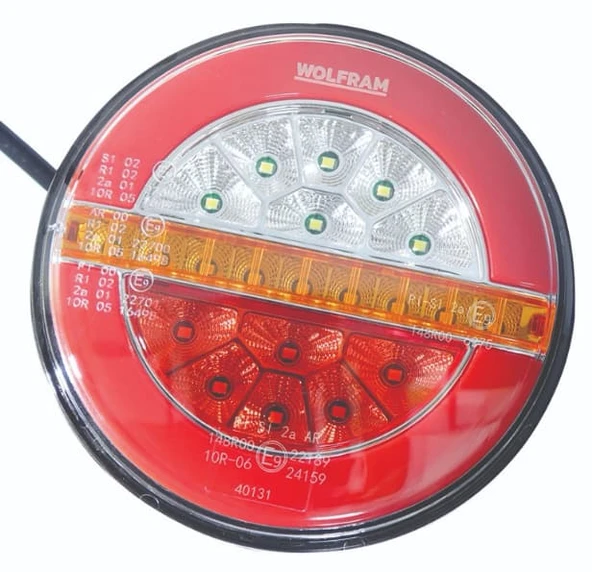 wolfram Led Yuvarlak 4 Fonksiyonlu Stop-Sinyal-Park-Geri Vites 10-30V E9 Belgeli Sağ - 2