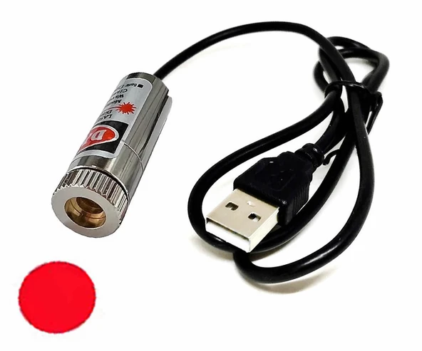 Usb Kablolu 5mW 650nm Nokta Çizgi Lazer Modül 1 Metre Kablo Lens ile Odak Ayarlı 12mm Çap İşaretleyici Gösterge - Resim 4