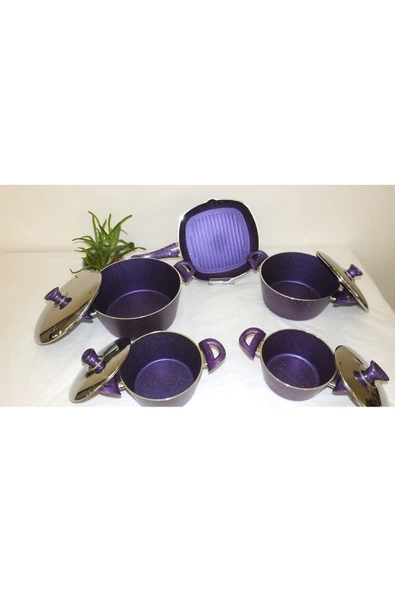 Arzu Çelik Lezzet Düşleri: Riviera 9 Parça Granit Tencere Seti - Resim 6