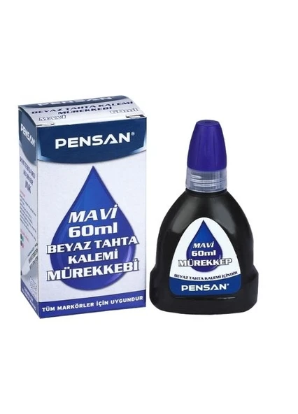 PENSAN 4800 60 ML BEYAZ TAHTA KALEMİ MÜREKKEBİ MAVİ