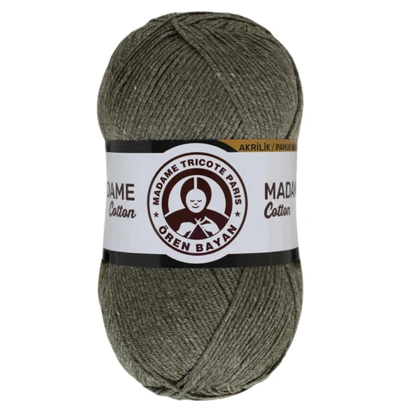Ören Bayan Madame Cotton Örgü İpi - Haki Yeşil - 1 Adet - ( Renk Kodu : 055 ) ürün görseli 1