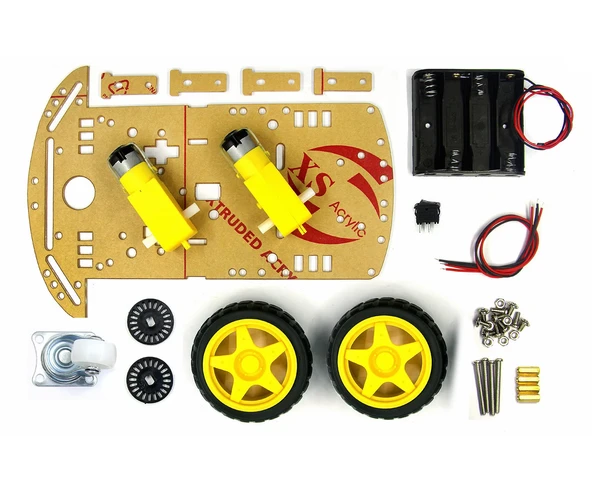 Demonte 2WD Akıllı Robot Araba Şasi Kiti DIY Pleksi Tekerlek Motor Çizgi İzleyen Engelden Kaçma Labirent Uzaktan Kumandalı Araç - 4