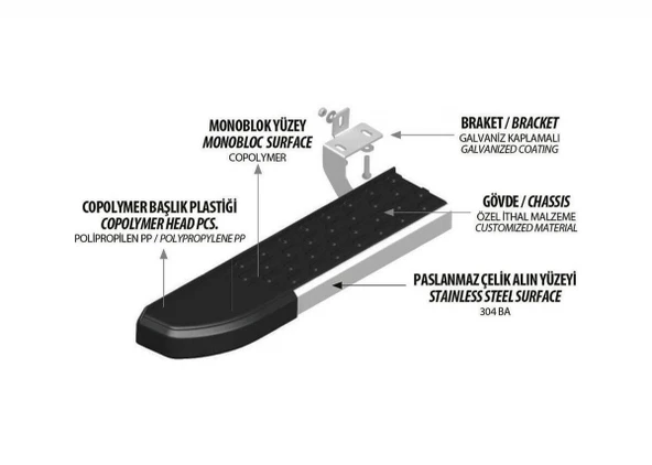 Dfsk E5 PHEV 2023 2024 2025 2026 2027 Araca Özel Yan Basamak NVDK - Resim 6