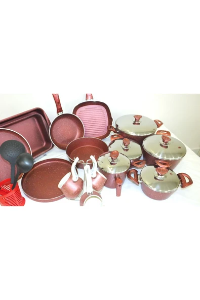 Arzu Çelik Lezzet İmparatorluğu: Şefin Gururu 26 Parça Granit Tencere Seti - Resim 3