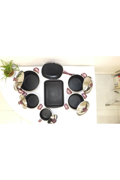 Arzu Çelik Deluxe 12 Parça Tencere Seti: Şefin Tercihi Non Stick Tencere Seti - 5