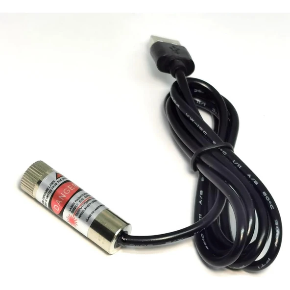 Usb Kablolu 5mW 650nm Nokta Çizgi Lazer Modül 1 Metre Kablo Lens ile Odak Ayarlı 12mm Çap İşaretleyici Gösterge - Resim 7