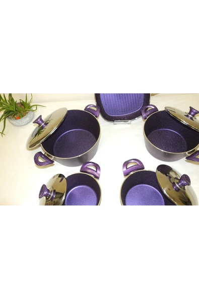 Arzu Çelik Lezzet Düşleri: Riviera 9 Parça Granit Tencere Seti - Resim 3