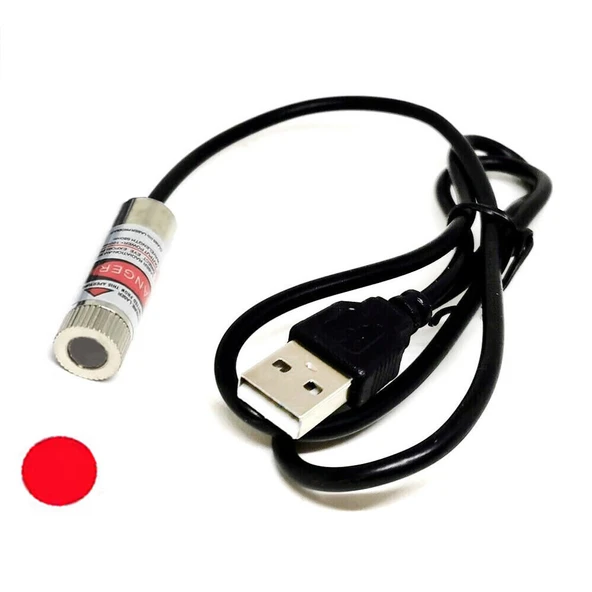 Usb Kablolu 5mW 650nm Nokta Çizgi Lazer Modül 1 Metre Kablo Lens ile Odak Ayarlı 12mm Çap İşaretleyici Gösterge - Resim 8