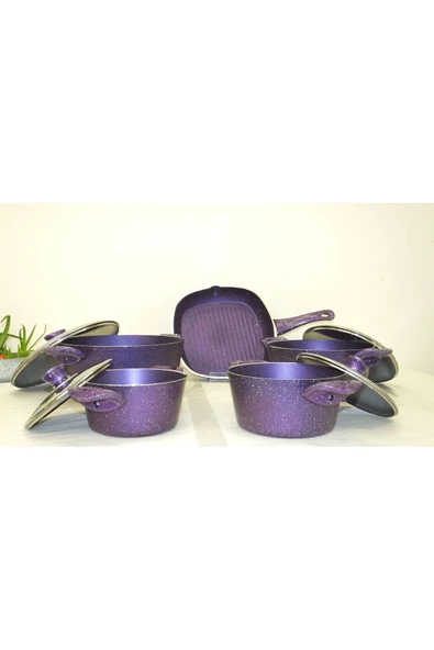 Arzu Çelik Lezzet Düşleri: Riviera 9 Parça Granit Tencere Seti - Resim 4