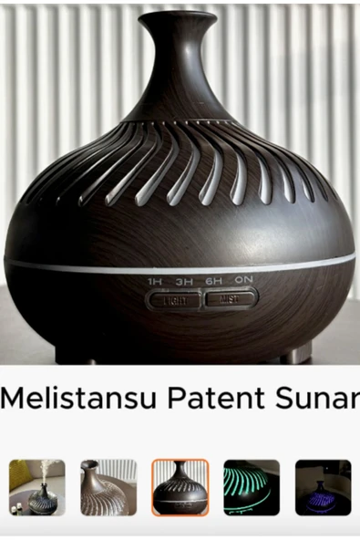 Melistansu 500 ml Aromaterapi Difüzör Ultrasonik Buharlı Oda Nemlendirici - 3