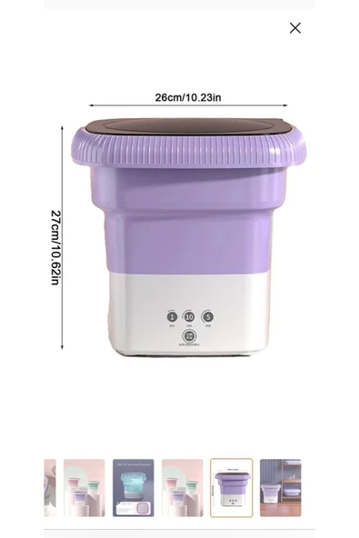 Melistansu Portatif Taşınabilir Katlanabilir Mini Çamaşır Makinesi (HEDİYELİ) - 3