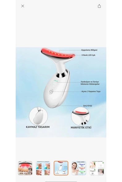 Melistansu Yüz ve Boyun Güzellik Cihazı Gıdı Sarkma Kırışıklık - Resim 5
