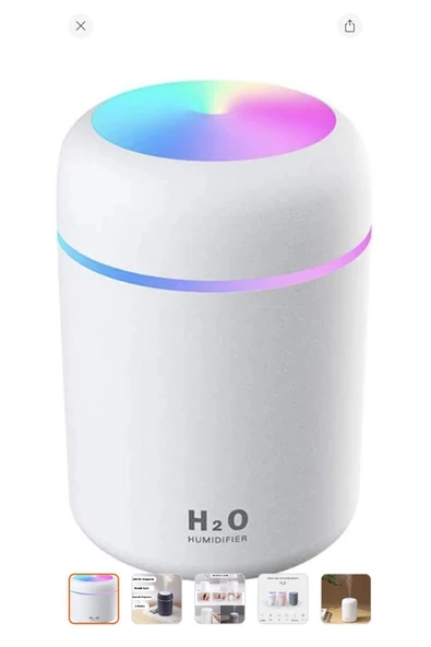 Melis Melistansu 300 ml Ultrasonik Hava Nemlendirici Işıklı Buhar Makinesi ve Aroma Difüzörü