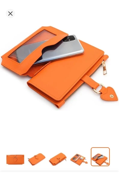 Melistansu Melis Tansu Soft Yumuşak Deri Cep Telefon Bölmeli Trend Kadın Cüzdan Kalp Detaylı (Yurt Dışından) - Resim 5