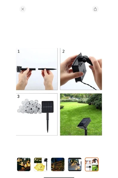 Melistansu 30 LED 6 M Güneş Enerjili Gün Işığı 8 Mod LED Bahçe Teras Balkon Ağaç Solar Aydınlatma - 5