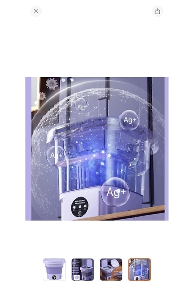 Nikadu Taşınabilir Katlanabilir Mini Çamaşır Makinesi (Yurt Dışından) - 4