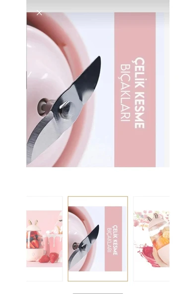 Melistansu Şarj Edilebilir Taşınabilir Tavşan Usb Bardak Meyve Sıkacağı Blender Mikser Bardak - 2