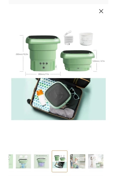 Melistansu Portatif Taşınabilir Katlanabilir Mini Çamaşır Makinesi (HEDİYELİ) - 7