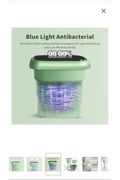 Melistansu Portatif Taşınabilir Katlanabilir Mini Çamaşır Makinesi (HEDİYELİ) - 3