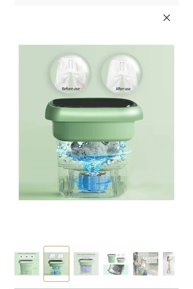 Melistansu Portatif Taşınabilir Katlanabilir Mini Çamaşır Makinesi (HEDİYELİ) - 2