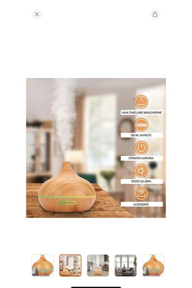 Melis Bej  Büyük 550 ml Hava Nemlendirme ve Temizleme Makinesi (Yurt Dışı) Resmi Distribütör - 2
