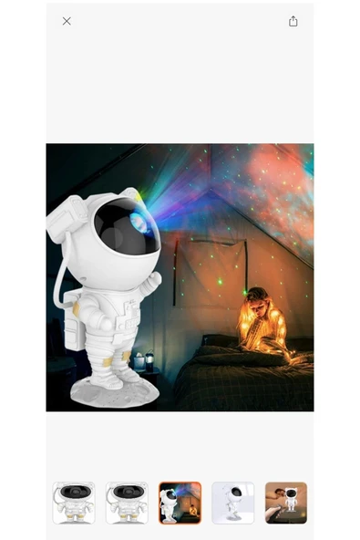 Melistansu Astronot Projektör Lambası - Beyaz (YURT DIŞINDAN) - 2