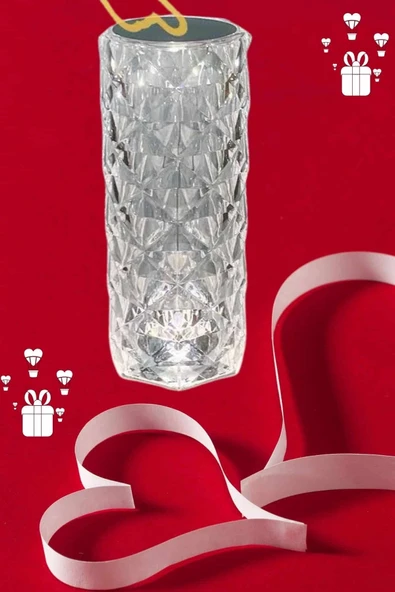 Sevgililer Günü İçin Hediye Kristal Lamba Sevgiliye Hediye USB Şarjlı Gece Lambası - 2