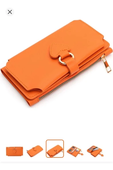 Melistansu Melis Tansu Soft Yumuşak Deri Cep Telefon Bölmeli Trend Kadın Cüzdan Kalp Detaylı (Yurt Dışından) - Resim 3