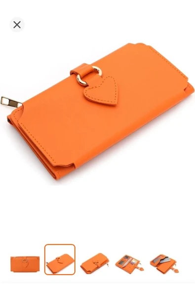 Melistansu Melis Tansu Soft Yumuşak Deri Cep Telefon Bölmeli Trend Kadın Cüzdan Kalp Detaylı (Yurt Dışından) - Resim 2