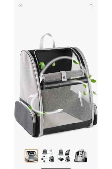 Melistansu Evcil Hayvanlar Için Pet Sırt Çantası - Gri (Yurt Dışından) ürün görseli