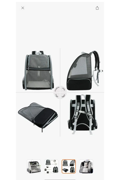 Melistansu Evcil Hayvanlar Için Pet Sırt Çantası - Gri (Yurt Dışından) - Resim 3