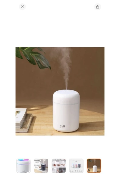 Melis Melistansu 300 ml Ultrasonik Hava Nemlendirici Işıklı Buhar Makinesi ve Aroma Difüzörü - 5