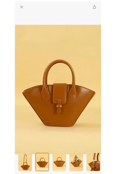 Melistansu Lüks Yumuşak Deri Asimetrik Kesim Çapraz Askılı Kova Modeli Omuz Çantası (Yurtdışından) - 2