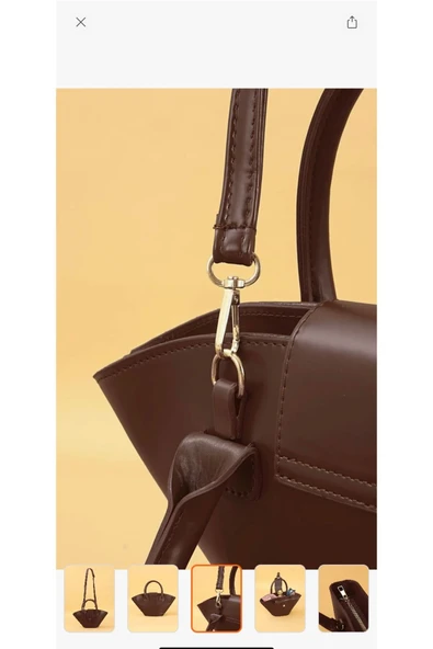 Melistansu Lüks Yumuşak Deri Asimetrik Kesim Çapraz Askılı Kova Modeli Omuz Çantası (Yurtdışından) - Resim 5