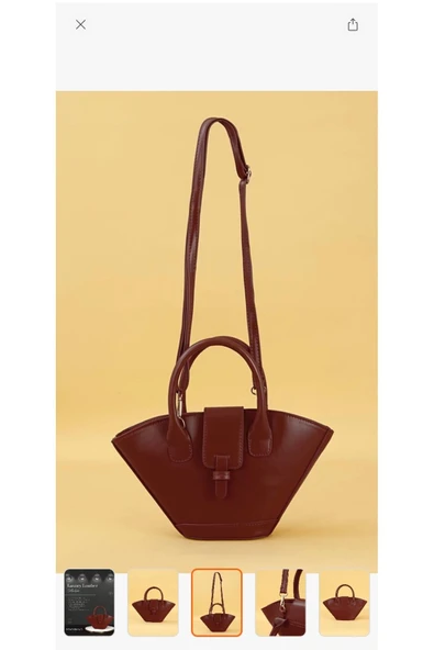 Melistansu Lüks Yumuşak Deri Asimetrik Kesim Çapraz Askılı Kova Modeli Omuz Çantası (Yurtdışından) - 3