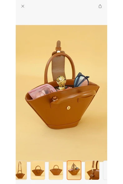 Melistansu Lüks Yumuşak Deri Asimetrik Kesim Çapraz Askılı Kova Modeli Omuz Çantası (Yurtdışından) - 4