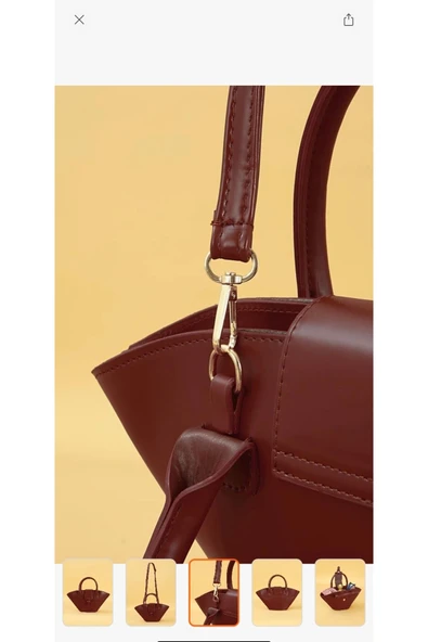 Melistansu Lüks Yumuşak Deri Asimetrik Kesim Çapraz Askılı Kova Modeli Omuz Çantası (Yurtdışından) - 4