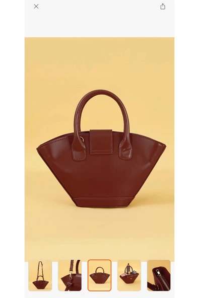 Melistansu Lüks Yumuşak Deri Asimetrik Kesim Çapraz Askılı Kova Modeli Omuz Çantası (Yurtdışından) - 5