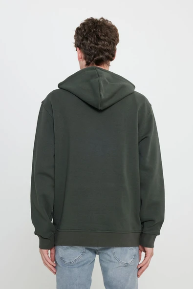 Riders by Lee  Regular Fit Normal Kesim Kapüşonlu Erkek Haki Big Logo Sweatshirt L212021Y - 5