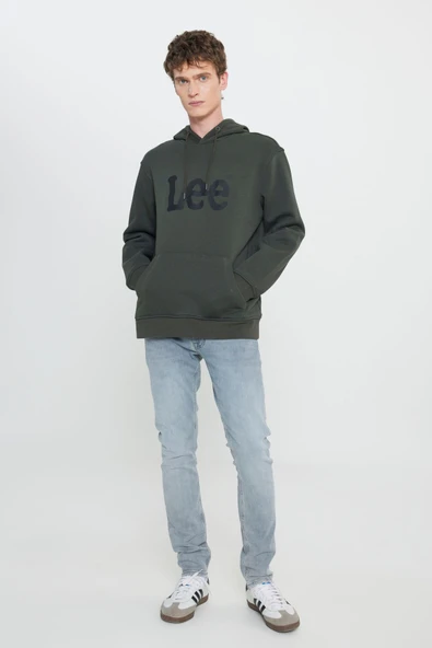 Riders by Lee  Regular Fit Normal Kesim Kapüşonlu Erkek Haki Big Logo Sweatshirt L212021Y - 3