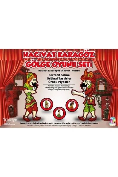Hobi Ahşap Hacivat Karagöz Gölge Oyun Seti Tiyatro Oyunu