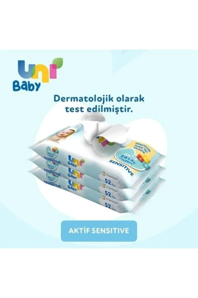 Uni Baby Aktif 52 Yaprak 3'lü Paket Islak Mendil - 2