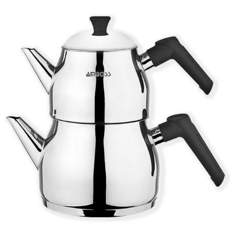 Amboss Cooper 3 Parça Paslanmaz Çelik Süzgeçli Çaydanlık Seti ürün görseli
