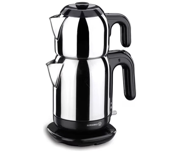 Korkmaz A369 Demtez 1600 W Paslanmaz Çelik Çay Makinesi - Inox/Siyah