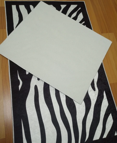 2Lİ BANYO SETİ BASKILI ZEBRA SİYAH - 7