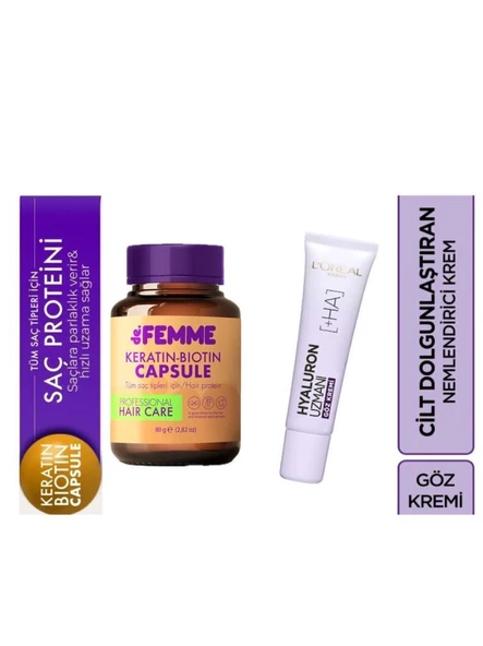 De Femme Saç Bakım Proteini 100Ml+Loreal Hyaluron Uzmanı Göz 15ml