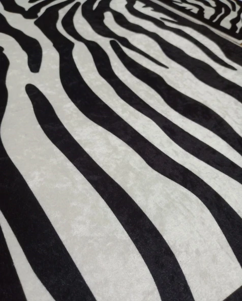 2Lİ BANYO SETİ BASKILI ZEBRA SİYAH - 4