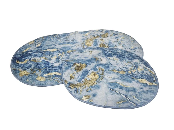 2 Lİ BANYO PASPASI 3D BASKILI JEL MERMER - Resim 3